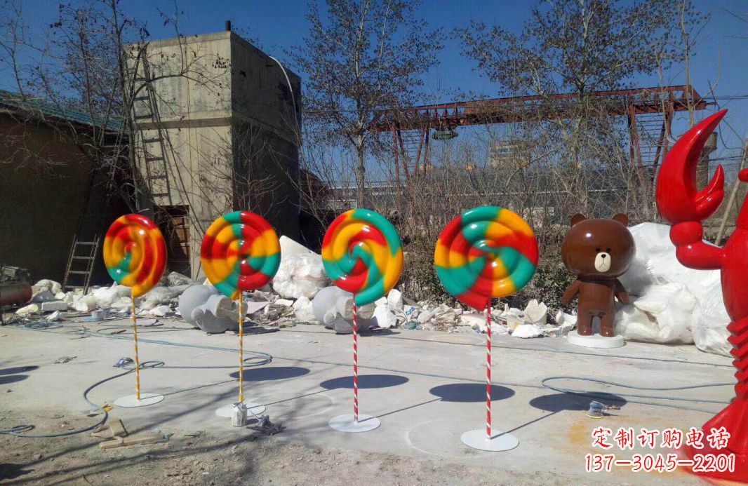 周口不锈钢棒棒糖景观雕塑——缤纷多彩、绚丽多姿