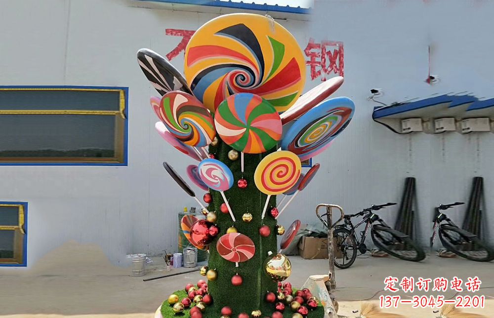 周口不锈钢彩色棒棒糖雕塑艺术与景观的完美结合