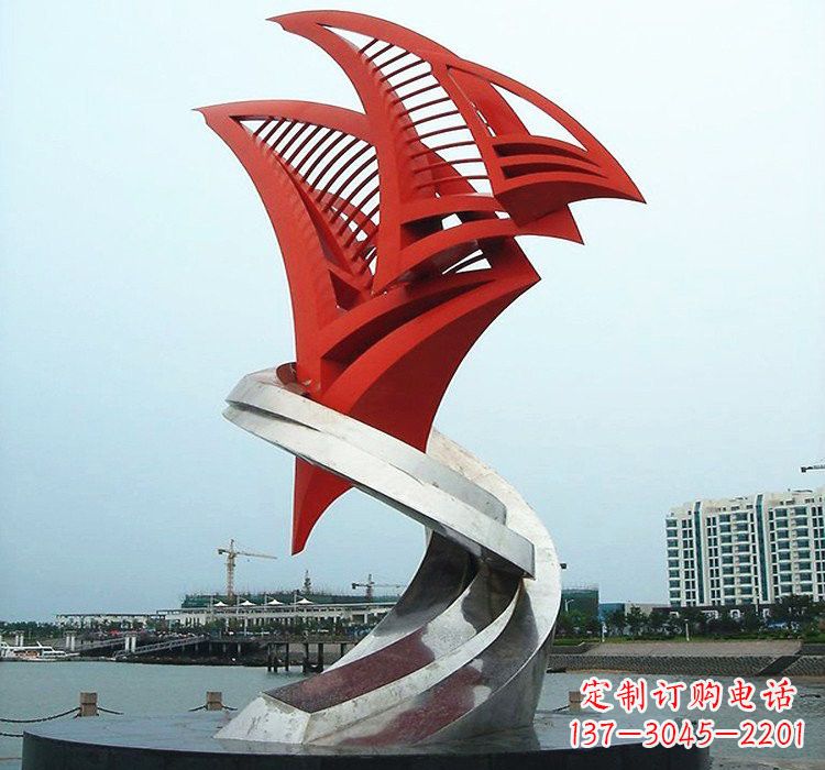 周口不锈钢彩色帆船雕塑