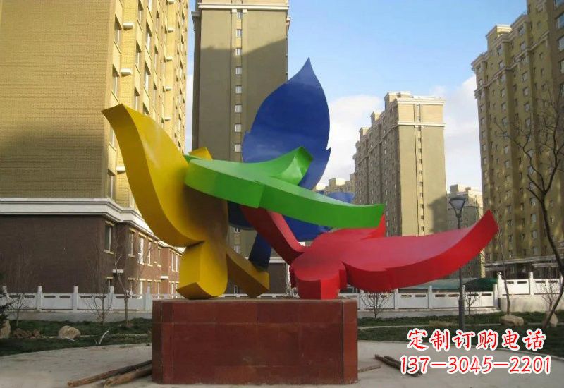 周口不锈钢彩色树叶雕塑