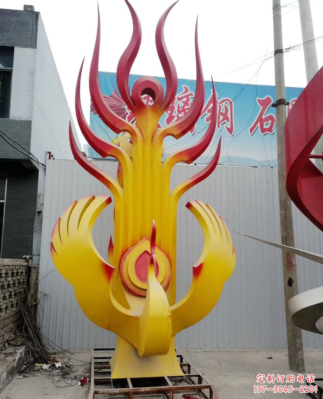 周口不锈钢彩色凤凰雕塑美丽的象征