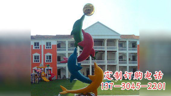 周口精美不锈钢海豚雕塑