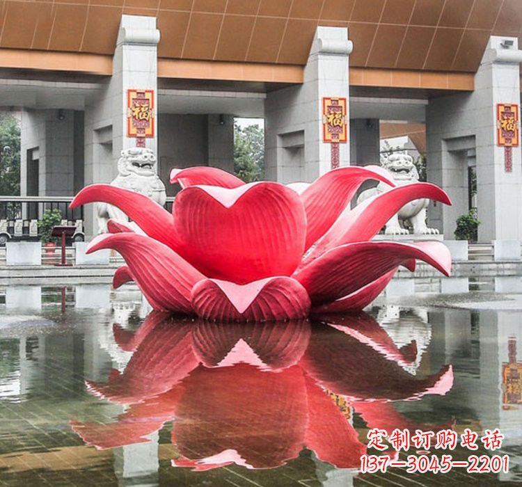 周口不锈钢彩色莲花雕塑——艺术之美