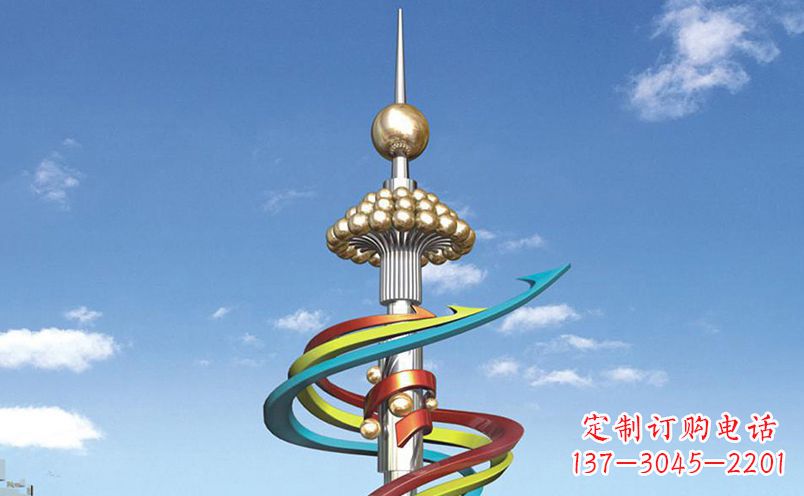 周口不锈钢飘带彩色雕塑——缤纷空间的艺术美学