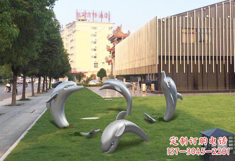 周口不锈钢海豚雕塑艺术与环保的完美结合