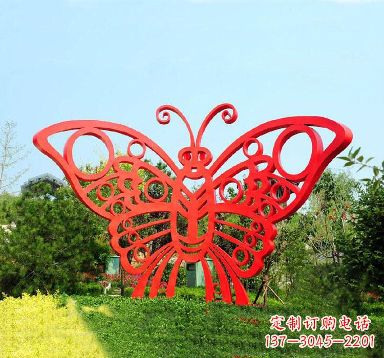 周口不锈钢草坪蝴蝶雕塑让草坪绽放蝴蝶之美