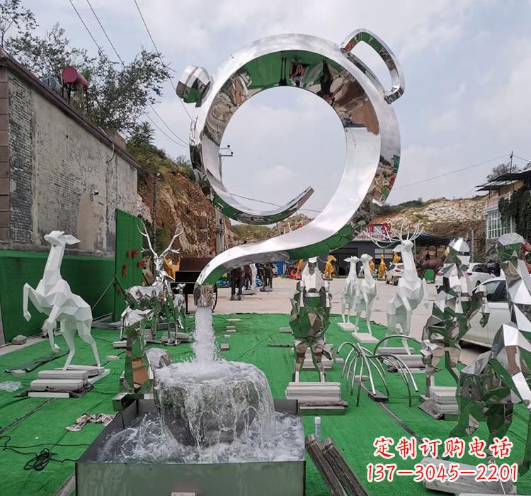 周口不锈钢茶壶雕塑精致美观的艺术品