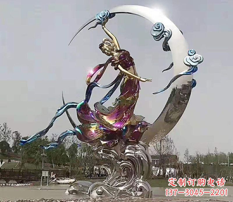 周口不锈钢嫦娥奔月雕塑