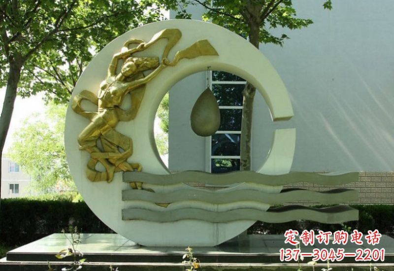 周口不锈钢嫦娥奔月雕塑——传承中华文化
