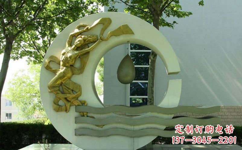 周口不锈钢嫦娥奔月景观雕塑