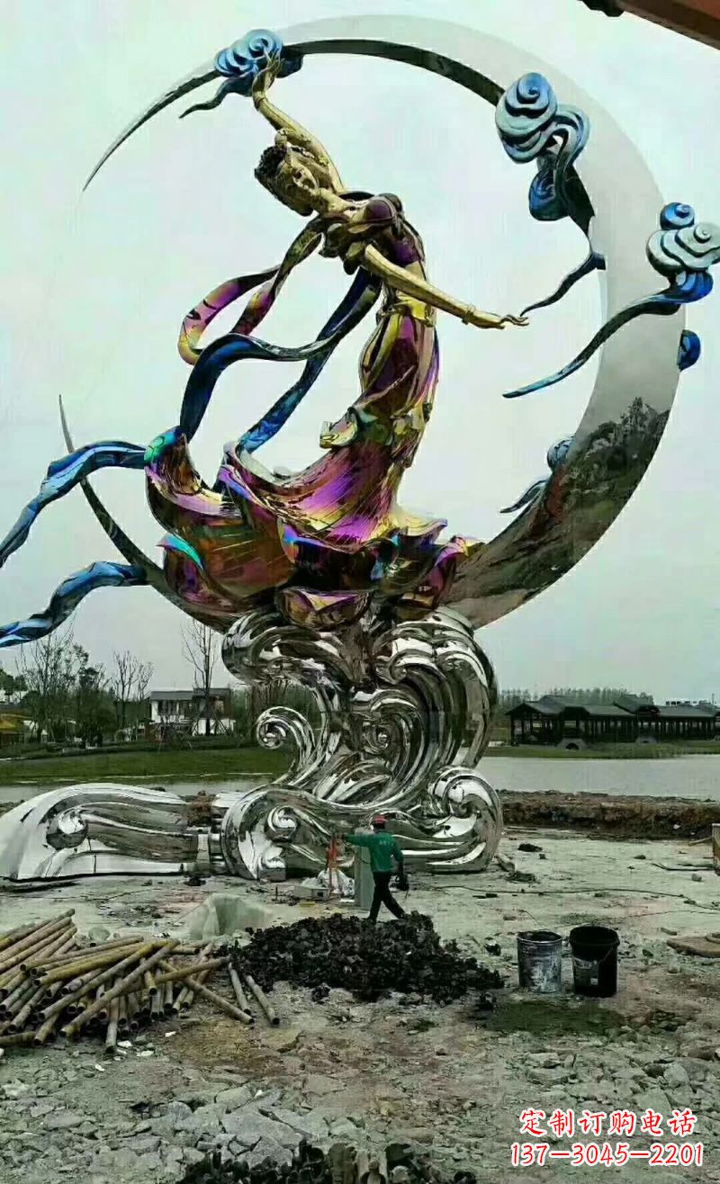 周口不锈钢嫦娥奔月雕塑