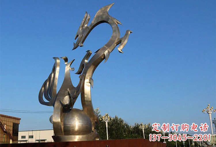 周口不锈钢龙凤雕塑以艺术传承文化