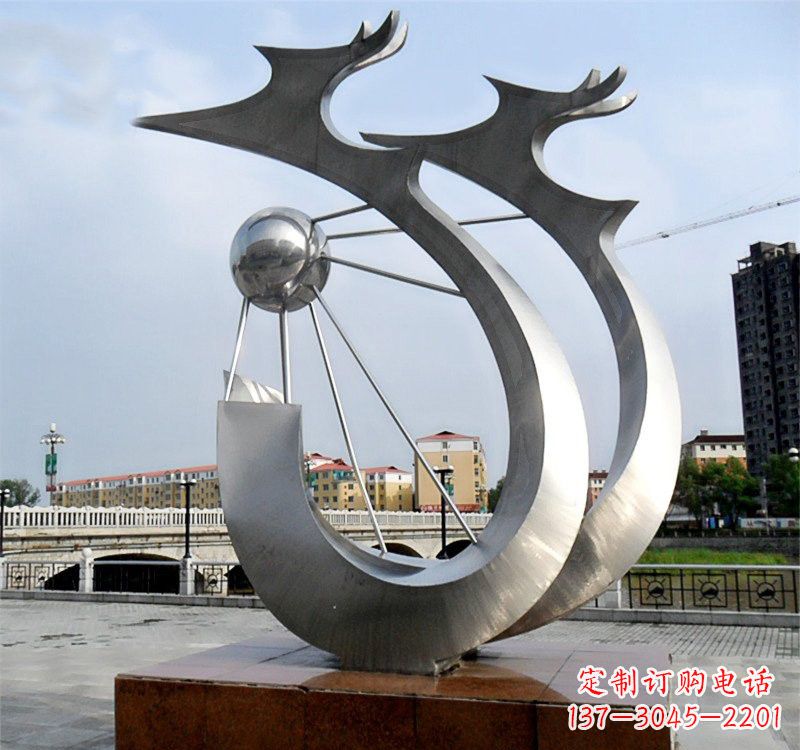 周口不锈钢双龙戏珠雕塑精美绝伦