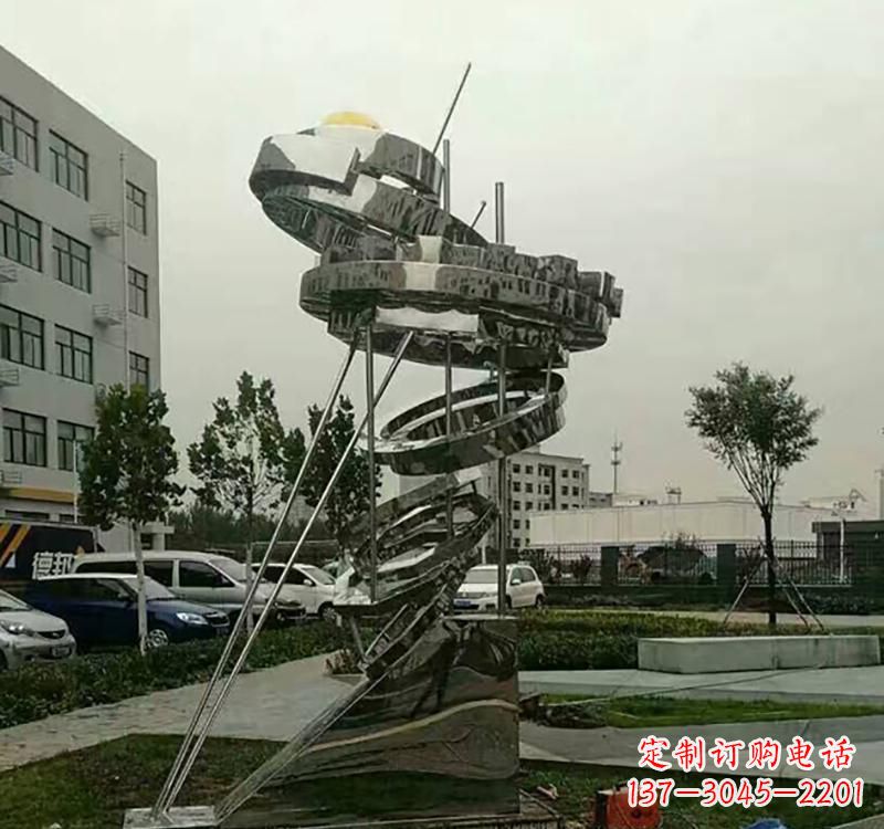 周口不锈钢戒指雕塑——点缀城市美景