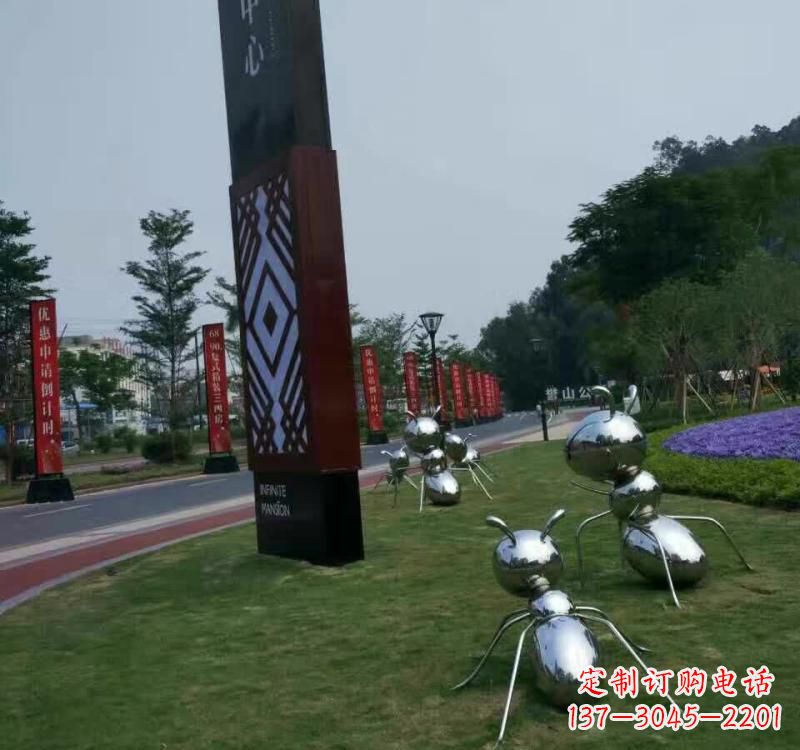 周口不锈钢蚂蚁雕塑精美的艺术精品