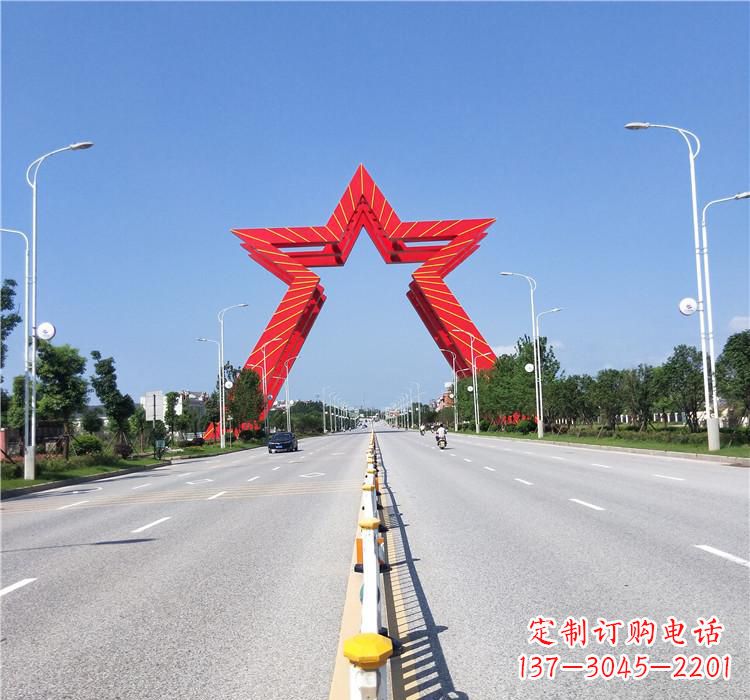 周口不锈钢城市拱门雕塑一座精美的艺术作品