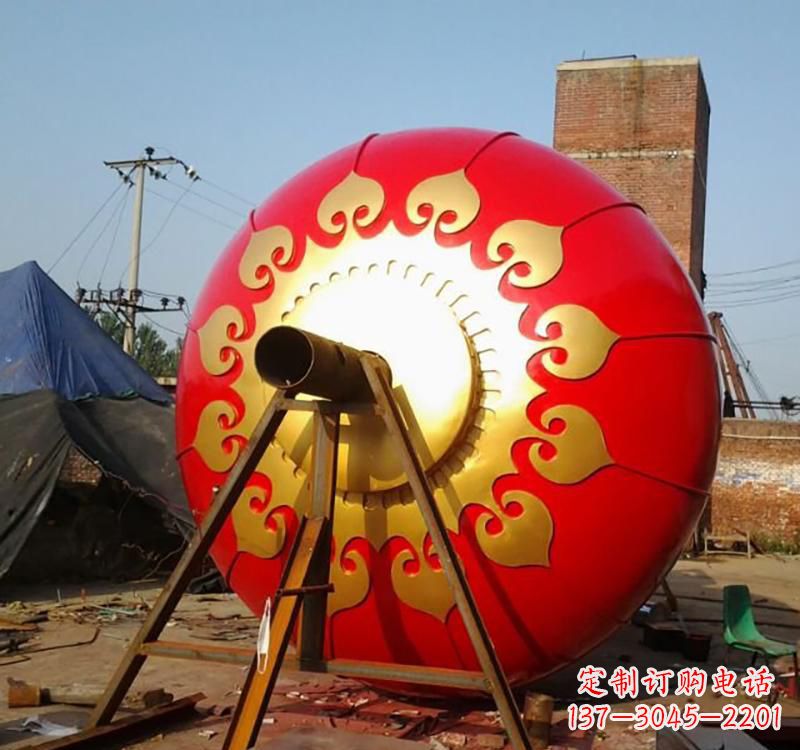 周口不锈钢城市红色灯笼雕塑灯笼象征着繁荣