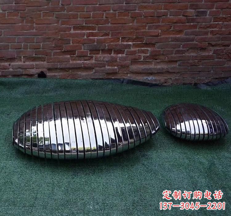 周口不锈钢城市镜面鹅卵石雕塑