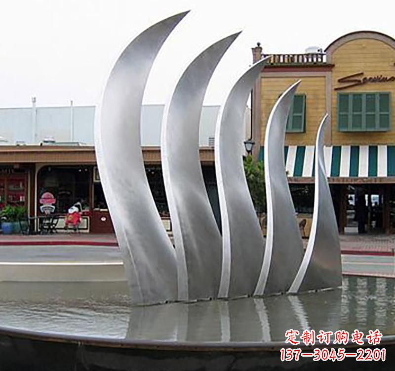周口不锈钢城市艺术翅膀雕塑羽翼展翔