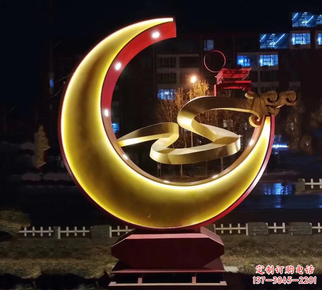 周口绚丽的不锈钢月亮雕塑