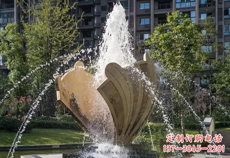 周口不锈钢贝壳喷泉雕塑精美而又耐用