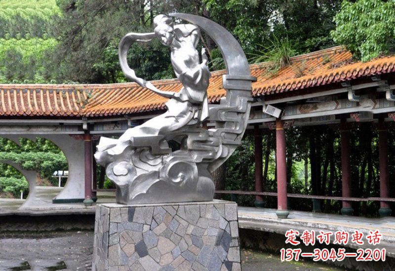 周口不锈钢制作的嫦娥奔月雕塑