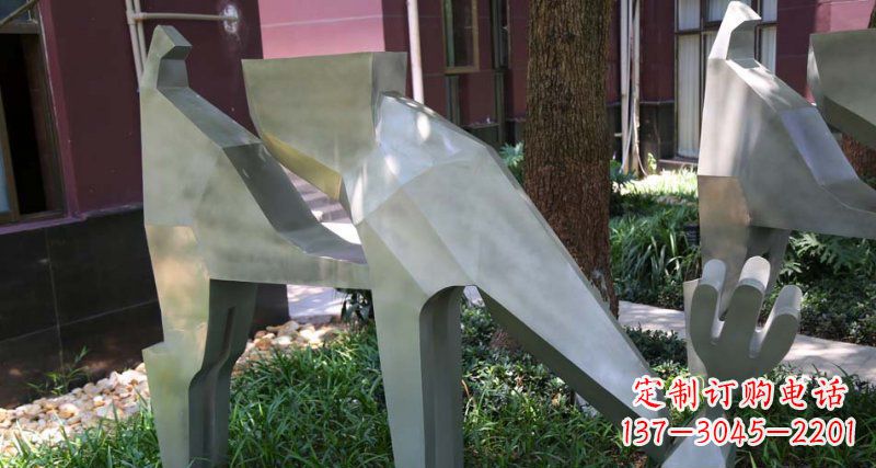 周口精美的不锈钢梅花鹿雕塑