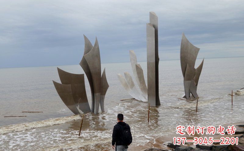 周口不锈钢船帆海边景观雕塑