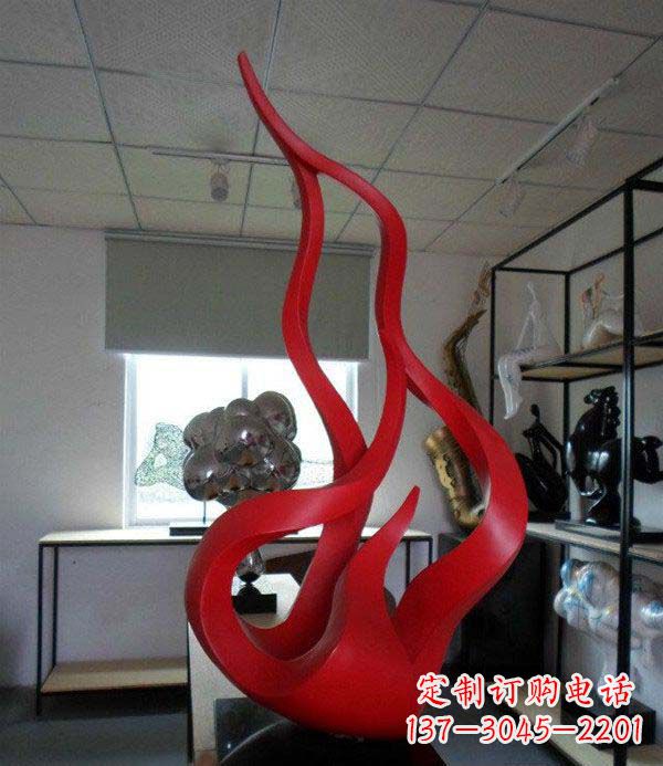 周口精致不锈钢火苗雕塑