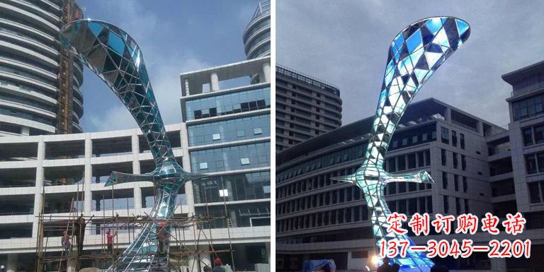 周口大雁景观雕塑——精美不锈钢艺术品