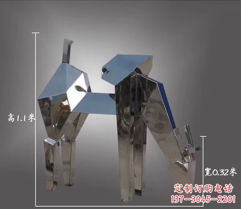 周口不锈钢动物雕塑——鹿