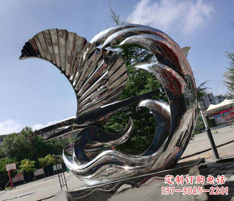 周口不锈钢帆船雕塑象征海上生活的艺术精品
