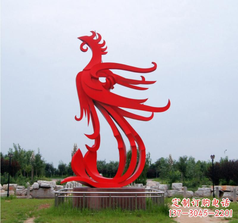周口不锈钢凤凰雕塑绚丽多彩的艺术之美