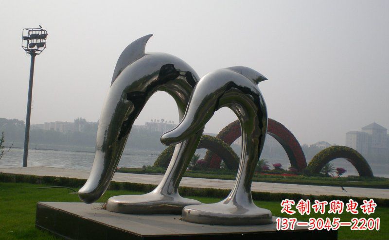 周口精美不锈钢海豚雕塑