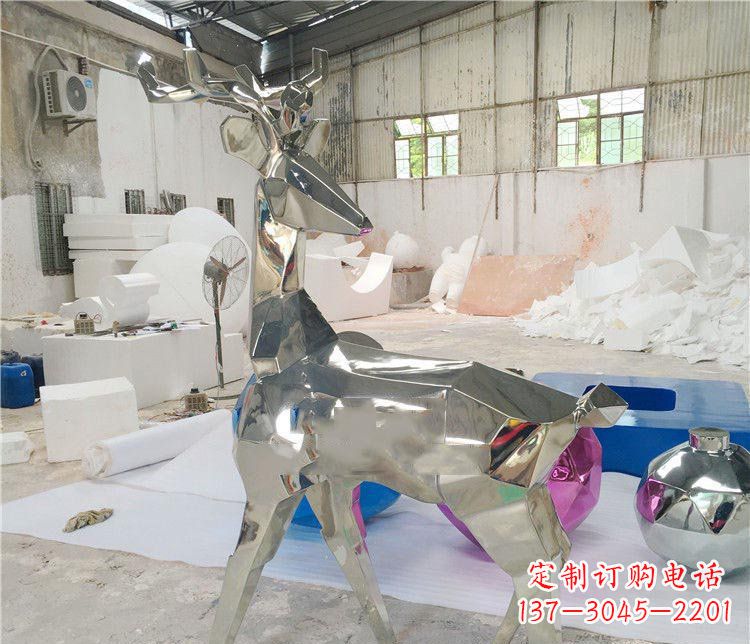 周口不锈钢梅花鹿雕塑