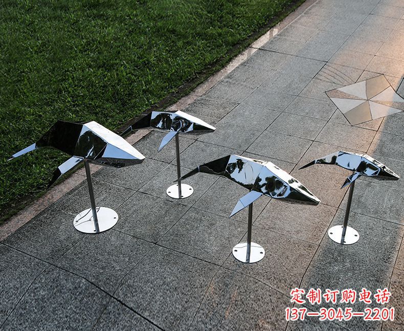 周口不锈钢海豚雕塑精致的海洋之美