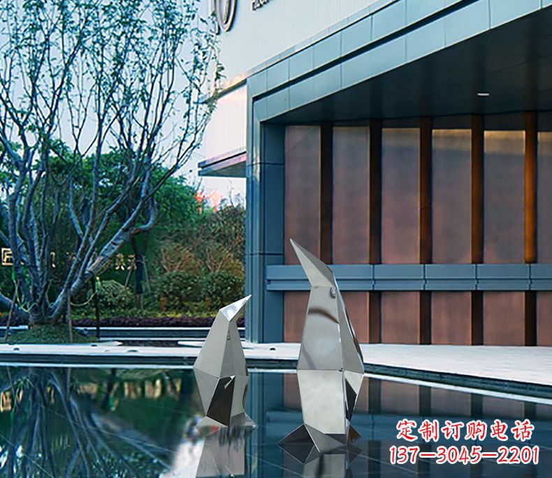 周口不锈钢企鹅雕塑一件来自大自然的艺术品