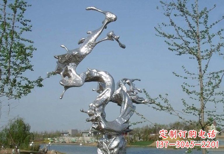 周口不锈钢蛟龙出海雕塑
