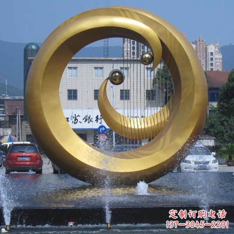 周口不锈钢喷泉雕塑美丽与宁静