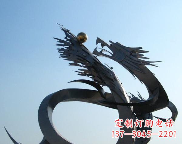 周口不锈钢龙雕塑精美雕刻，灵动灵气