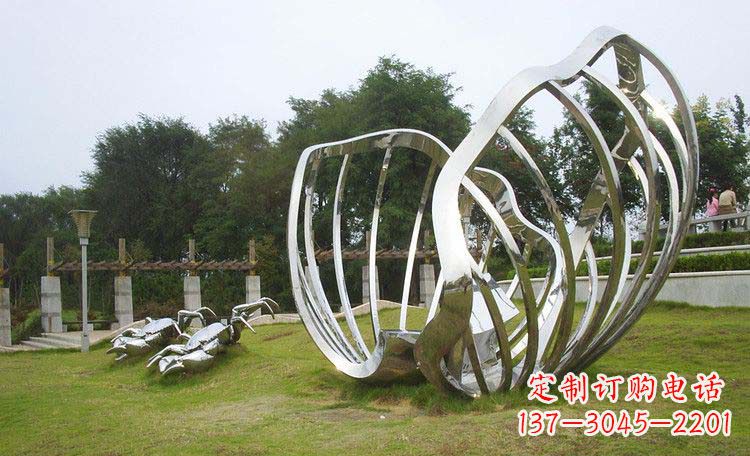 周口不锈钢贝壳雕塑的美