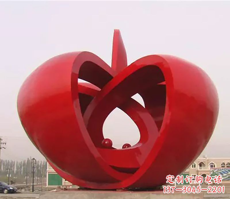周口精致的不锈钢苹果雕塑