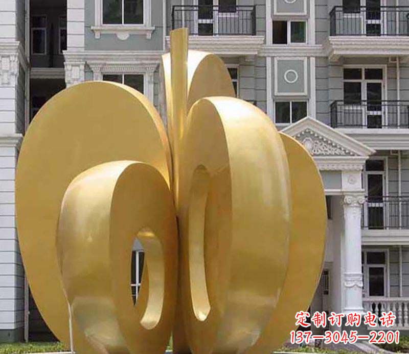 周口不锈钢苹果雕塑极具视觉震撼力
