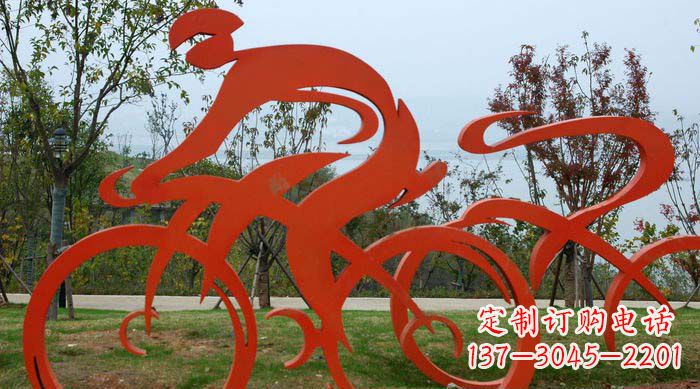 周口不锈钢自行车雕塑捕捉运动精神