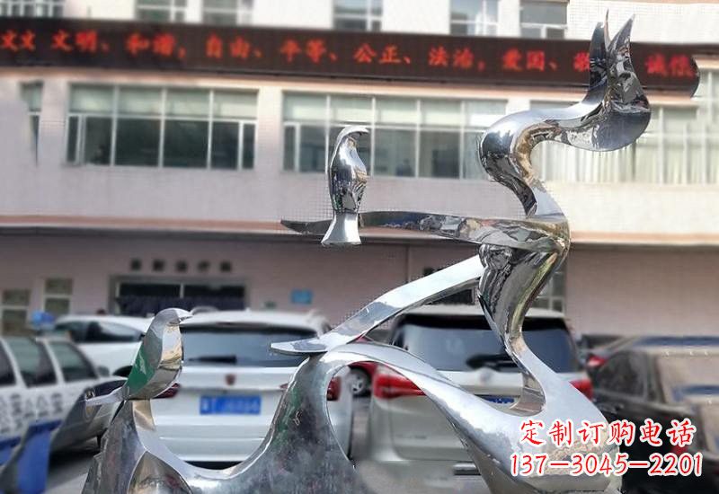 周口表达和平的不锈钢鸽子雕塑