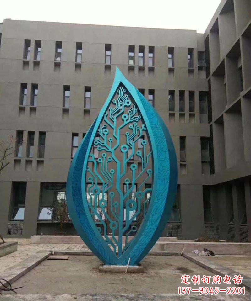 周口不锈钢树叶雕塑精美的艺术品