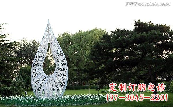 周口流动的美丽——不锈钢水滴雕塑