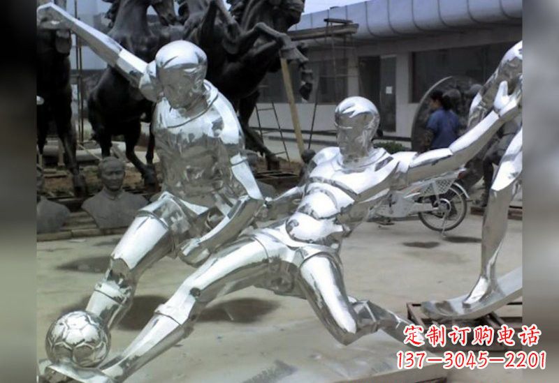 周口足球不锈钢抽象雕塑