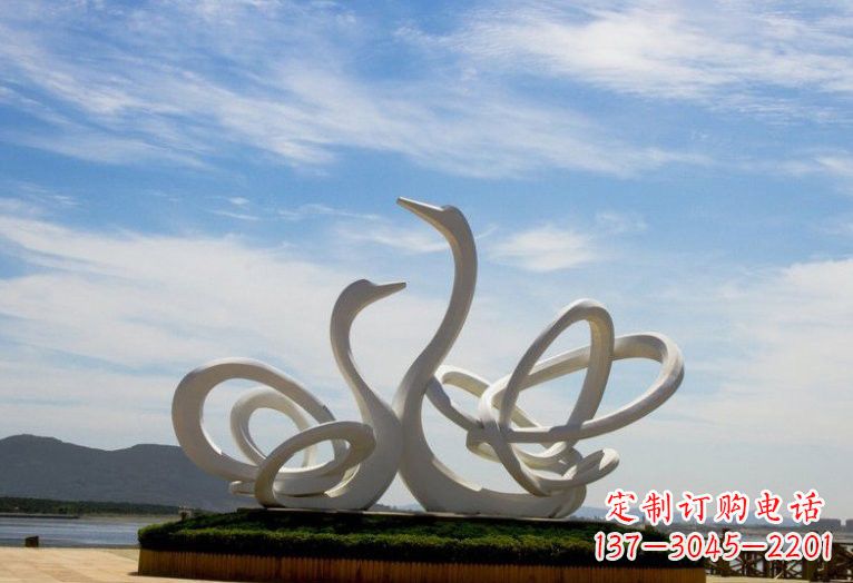 周口不锈钢制天鹅雕塑