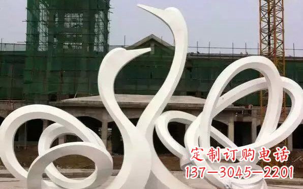 周口不锈钢天鹅雕塑美丽而优雅